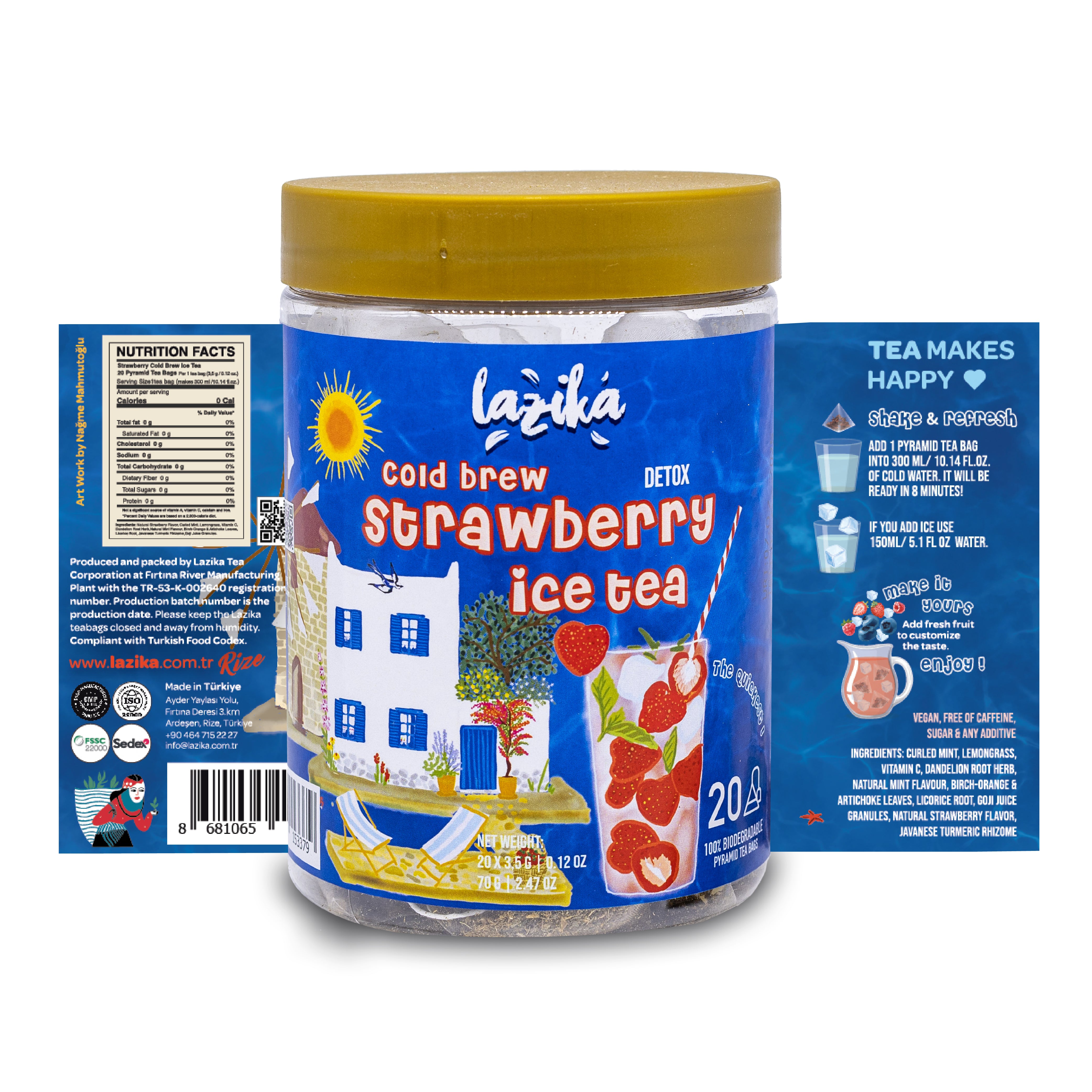 Strawberry Flavored Mint Ice Tea